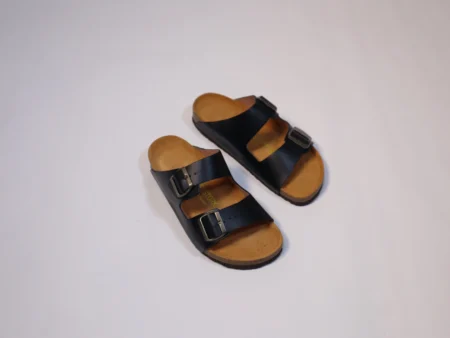SANDAL Noir Cuir 2 Band