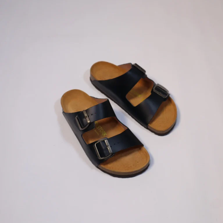 SANDAL Noir Cuir 2 Band